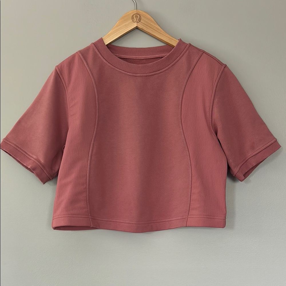 Lululemon Cotton French Terry + Swift T-Shirt Size 10‎ Briar Rose Pink